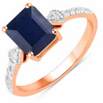 Vintage style Octagon Cut Diamond Accent Ring