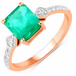 Vintage style Octagon Cut Diamond Accent Ring