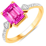 Vintage style Octagon Cut Diamond Accent Ring