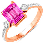 Vintage style Octagon Cut Diamond Accent Ring