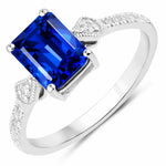 Vintage style Octagon Cut Diamond Accent Ring