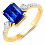 Vintage style Octagon Cut Diamond Accent Ring