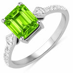Vintage style Octagon Cut Diamond Accent Ring