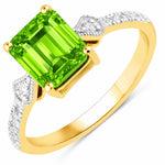 Vintage style Octagon Cut Diamond Accent Ring