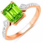 Vintage style Octagon Cut Diamond Accent Ring