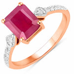 Vintage style Octagon Cut Diamond Accent Ring
