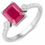 Vintage style Octagon Cut Diamond Accent Ring