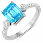 Vintage style Octagon Cut Diamond Accent Ring