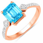 Vintage style Octagon Cut Diamond Accent Ring