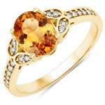 Vintage style floral Oval Cut Diamond Accent Ring