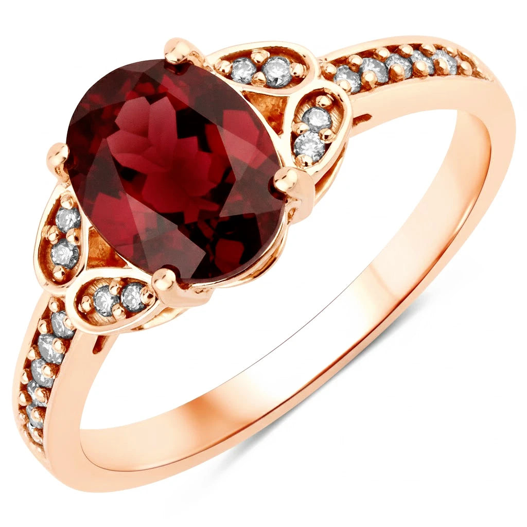 Vintage style floral Oval Cut Diamond Accent Ring