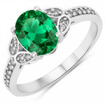 Vintage style floral Oval Cut Diamond Accent Ring