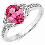 Vintage style floral Oval Cut Diamond Accent Ring