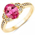 Vintage style floral Oval Cut Diamond Accent Ring