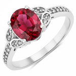 Vintage style floral Oval Cut Diamond Accent Ring