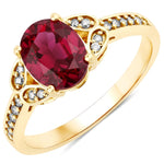 Vintage style floral Oval Cut Diamond Accent Ring