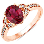 Vintage style floral Oval Cut Diamond Accent Ring