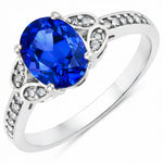 Vintage style floral Oval Cut Diamond Accent Ring
