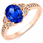 Vintage style floral Oval Cut Diamond Accent Ring