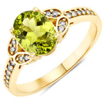 Vintage style floral Oval Cut Diamond Accent Ring