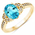 Vintage style floral Oval Cut Diamond Accent Ring