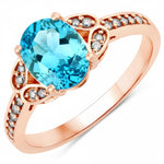 Vintage style floral Oval Cut Diamond Accent Ring