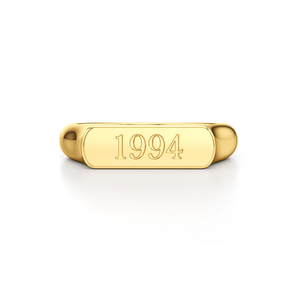 Dainty Year Signet Ring