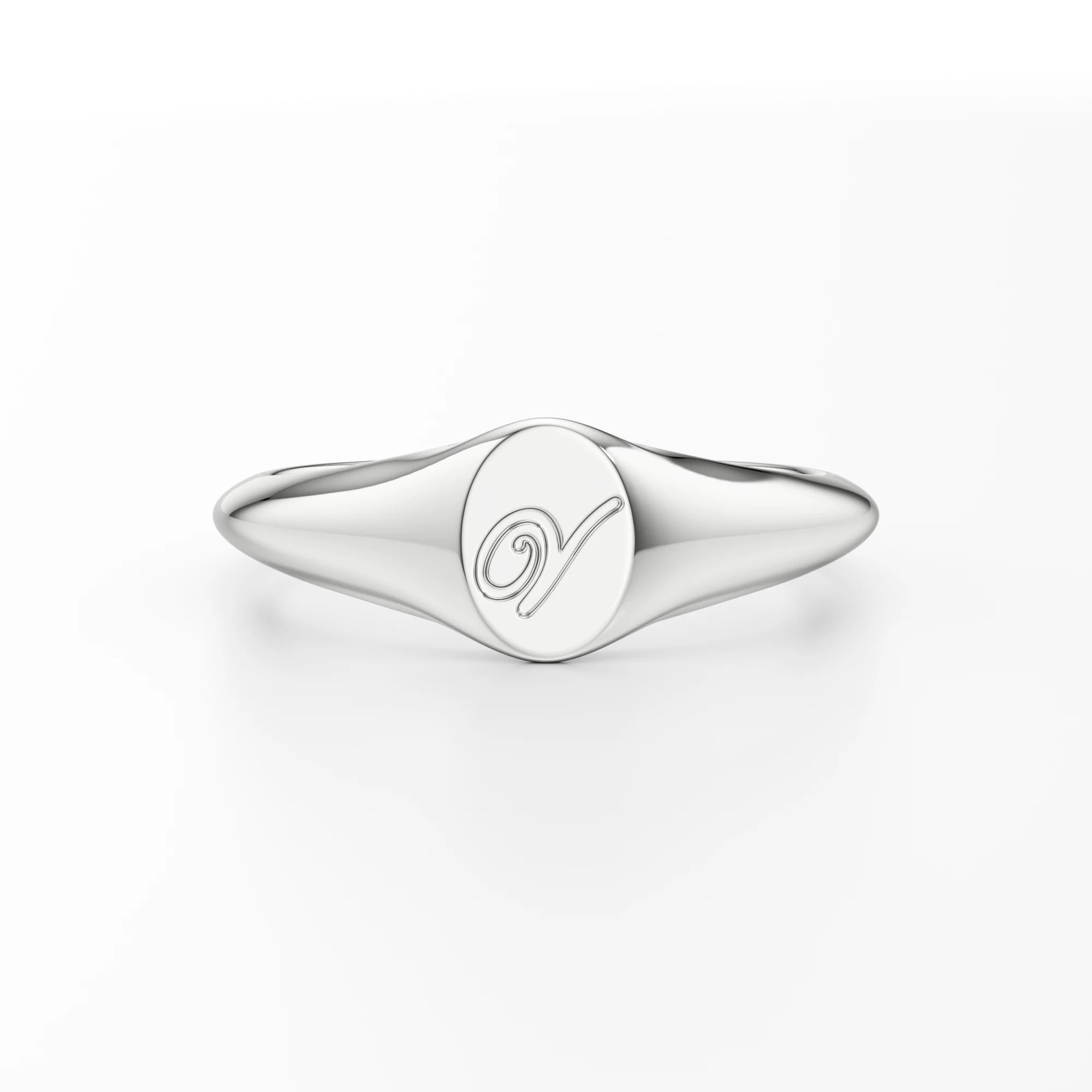 Dainty Letter Signet Ring