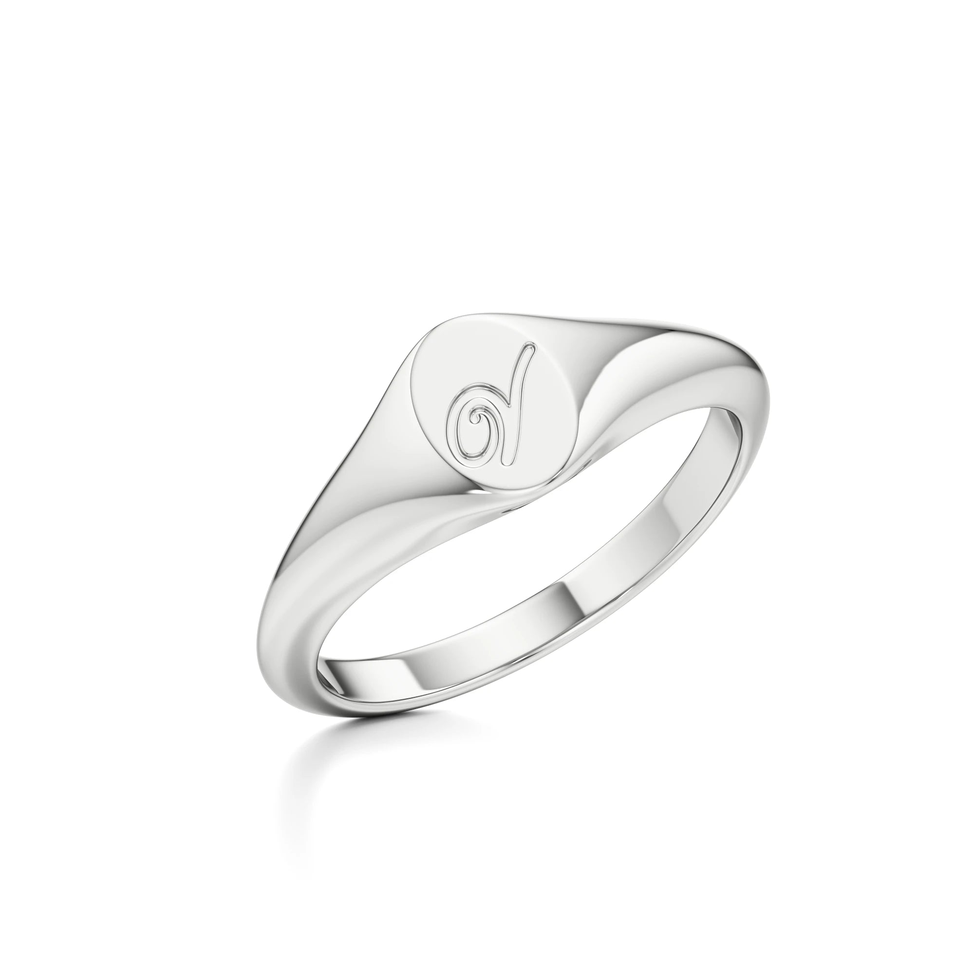 Dainty Letter Signet Ring