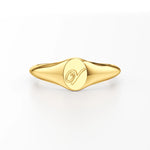 Dainty Letter Signet Ring