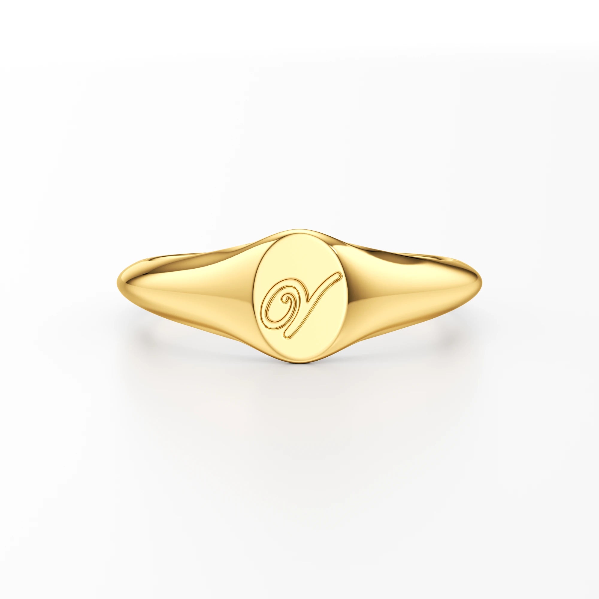 Dainty Letter Signet Ring