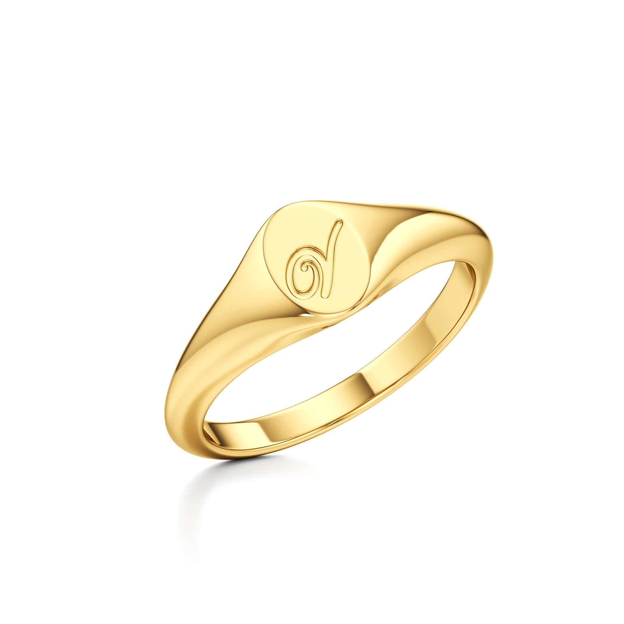 Dainty Letter Signet Ring