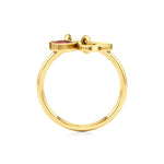 Letter Ring with a Heart Charm