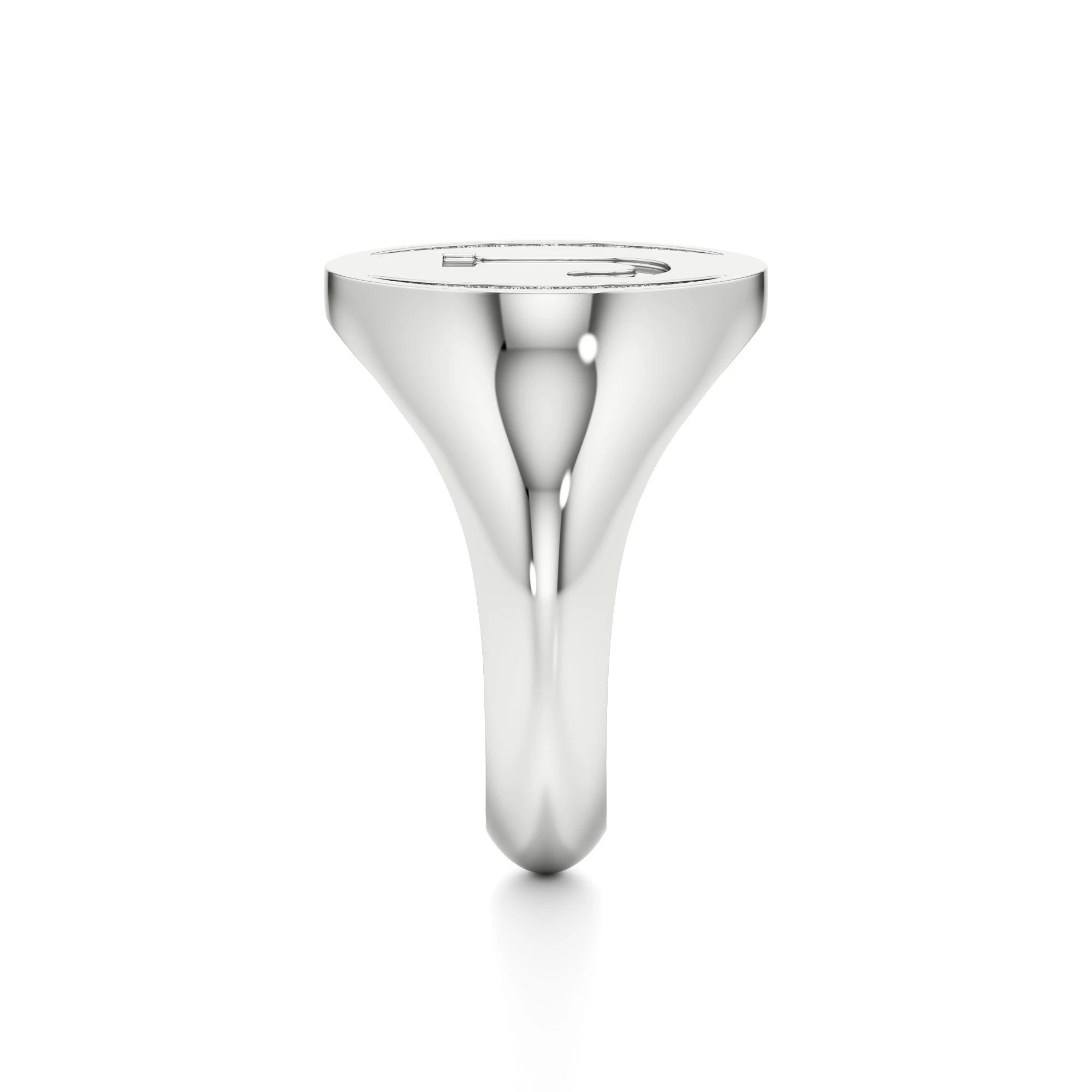 Initial Signet Ring with Diamond Accents