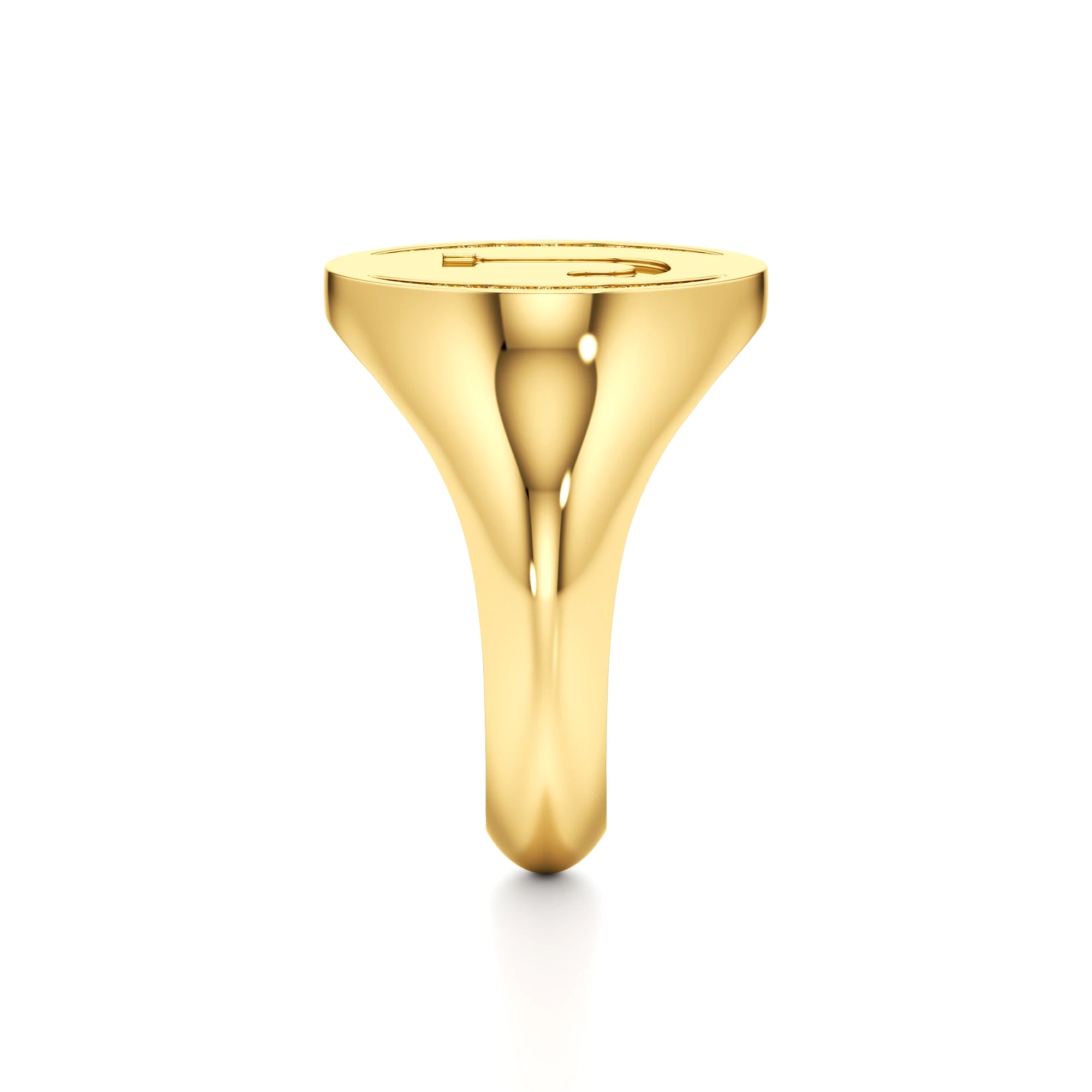 Initial Signet Ring with Diamond Accents