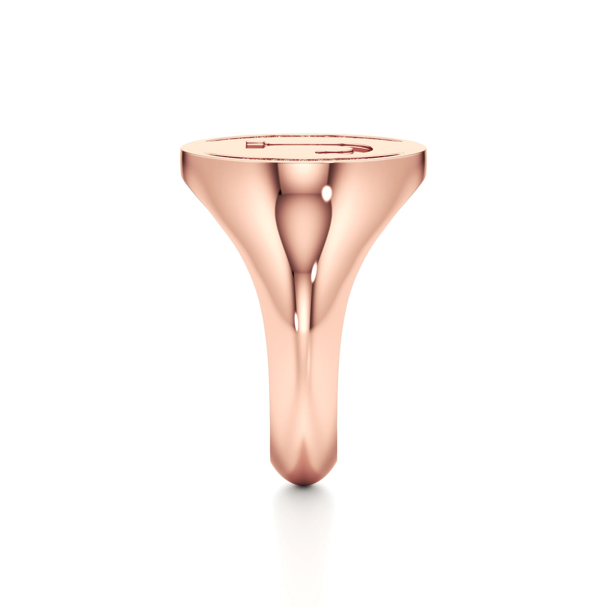 Initial Signet Ring with Diamond Accents