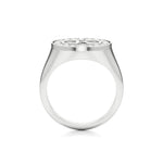 Vintage Inspired Initial Signet Ring with Diamond Accents