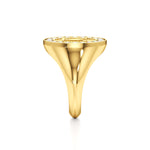 Vintage Inspired Initial Signet Ring with Diamond Accents