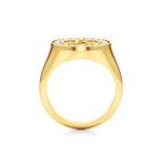 Vintage Inspired Initial Signet Ring with Diamond Accents