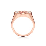 Vintage Inspired Initial Signet Ring with Diamond Accents